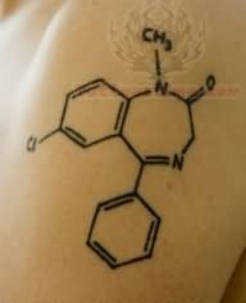 Molecule Tattoo On Left Shoulder